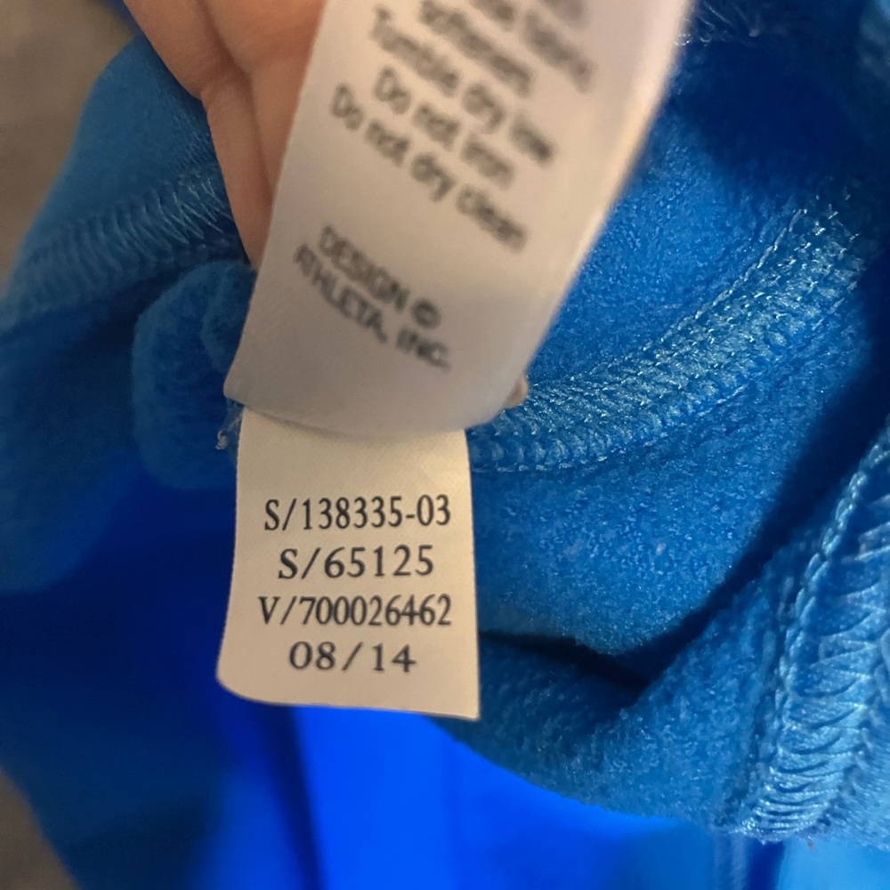 Athleta Womens Cowl Neck Athletic Sweatshirt Size S Small Blue Thumb Holes - Picture 10 of 10